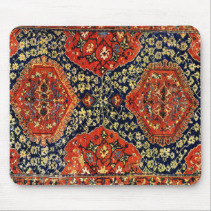 Alfombra oriental en azul y naranja