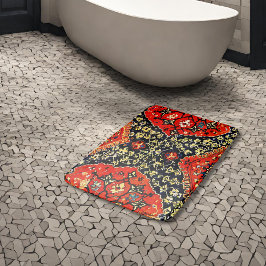 Alfombra oriental en mat azul y naranja