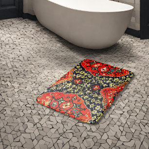 Alfombra oriental en mat azul y naranja