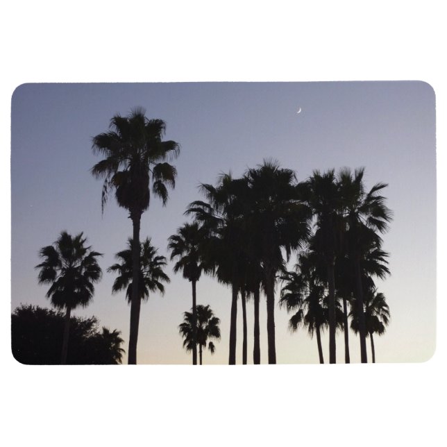 Alfombra Oscuro con la escena tropical de palmeras (Anverso)