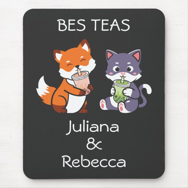 Alfombra para ratón de Bes Teas Boba Bubble Tea (Frente)