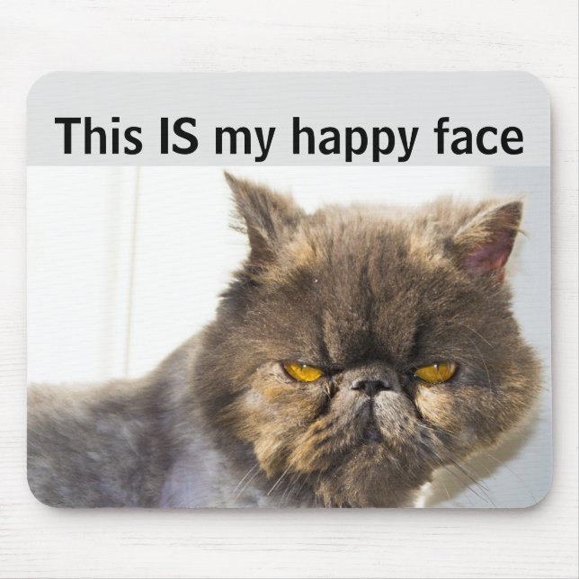 ALFOMBRA PARA RATÓN DE GATO PERSA CARA FELIZ (Frente)
