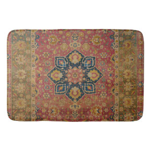Alfombra Persa Asiática de Kashan de Oro Rojo