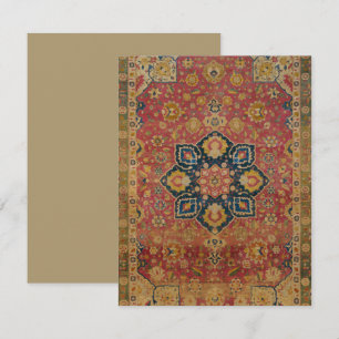 Alfombra Persa Asiática de Kashan de Oro Rojo