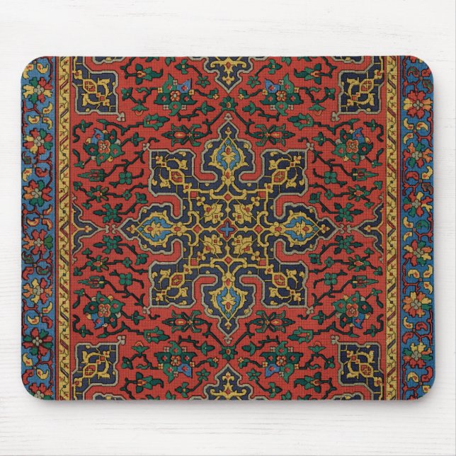 Alfombra Persa Clásica Rojo Azul (Frente)