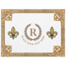 Alfombra Personalizada Fleur De Lis Boda Blanca Au