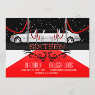 Alfombra roja dulce 16 invitaciones para fiestas