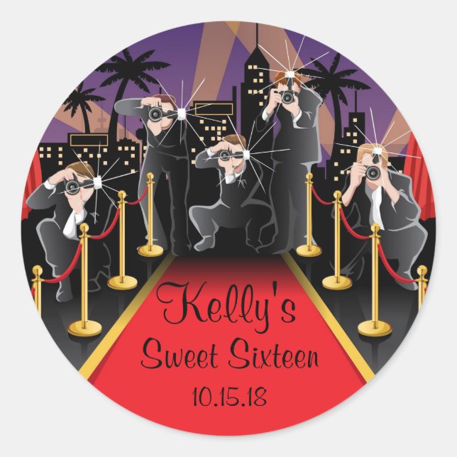 Alfombra roja Hollywood, dulce etiqueta de 16 part (Anverso)