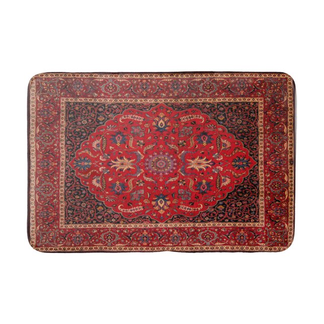 Alfombra roja persa de Mashhad Bath Mat (Anverso)