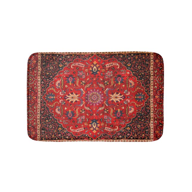 Alfombra roja persa de Mashhad Bath Mat (Anverso)