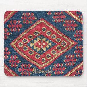 Alfombra Turca Kilim Antique Rojo Azul