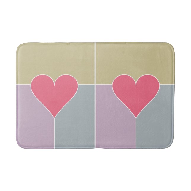 Alfombras de baño con estampado de corazón (Anverso)