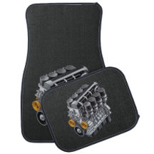 Alfombras de coche con motor V8 personalizado