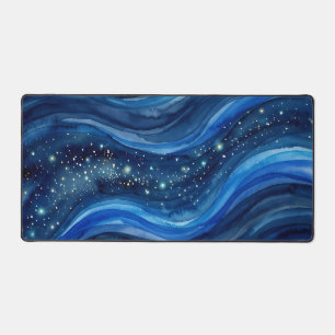 Alfombrilla artística de olas azules celestes