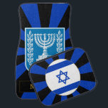 Alfombrilla de auto de coches Patriótica de Israel<br><div class="desc">Alfombrillas de auto de auto: Retro Israel,  Menorah e Israel alfombrillas de auto de bandera ambientadas con nombre monocromático / familia - amor a mi país,  vacaciones de verano,  día del padre / hinchas deportivos</div>