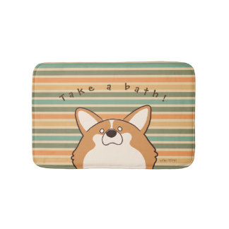 Alfombrilla De Baño コーギー "コギたま(レッド)" -Retro-