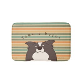 Alfombrilla De Baño ボーダーコリー "ボダたま(黒)" -Retro-