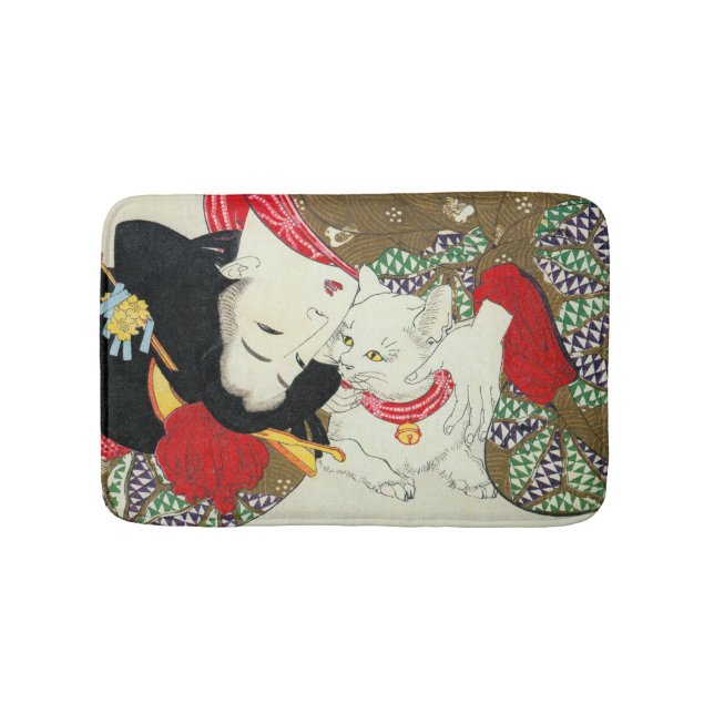 Alfombrilla De Baño 猫が好き, gatos del amor del 芳年 I, Yoshitoshi, Ukiyo-e (Anverso)