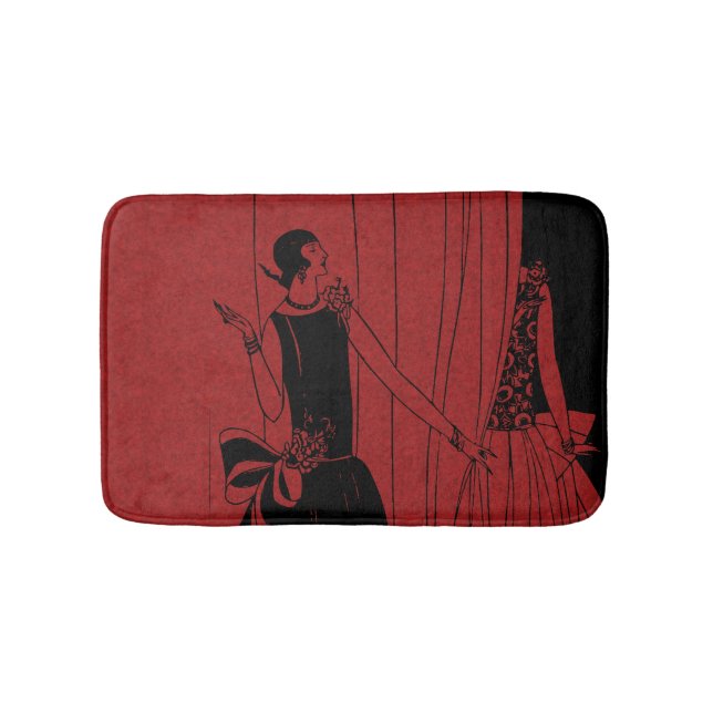Alfombrilla De Baño 1920s Art Deco Fashion Show Model Red (Anverso)