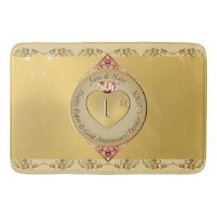 Alfombrilla De Baño 1.ᵉʳ Aniversario Boda Bath Mat
