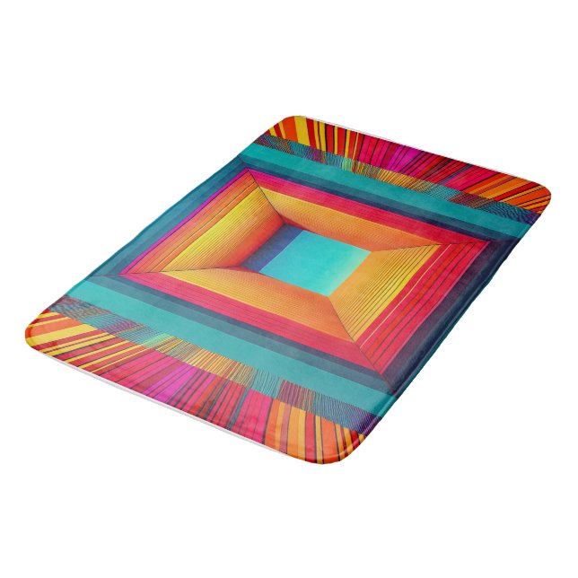 Alfombrilla De Baño 3D Infinite Geometric Neon Bath Mat (Angular)
