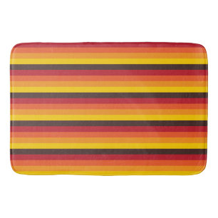 Alfombrilla De Baño 70s retro fresco raya rojo del amarillo anaranjado