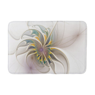 Alfombrilla De Baño A colorful fractal ornament. Abstract Flower art