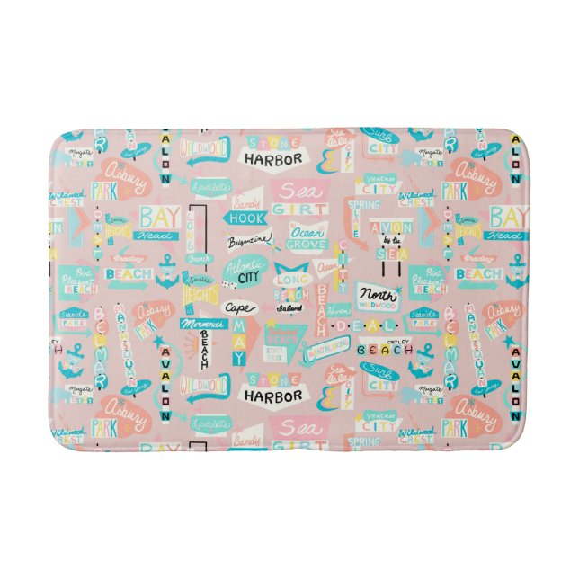 Alfombrilla De Baño A lo largo de la playa de NJ Beach (Anverso)