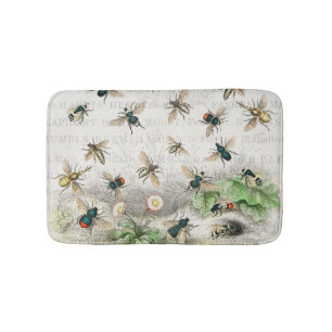 Alfombrilla De Baño Abeja Miel Trabajador Reina Abejas Antigüo