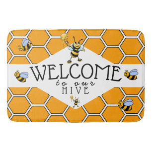 Alfombrilla De Baño Abejas cortas bienvenidas a nuestra colmena