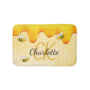 Alfombrilla De Baño Abejas de burbujas panes de miel monograma de gote