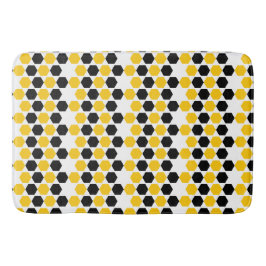 Alfombrilla De Baño Abejorro Negro Amarillo Geométrico Hexagrama Patró