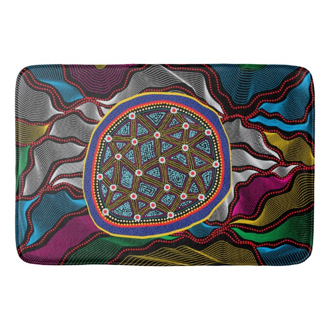 Alfombrilla De Baño Aboriginal Design-15 Bath Mat (Anverso)