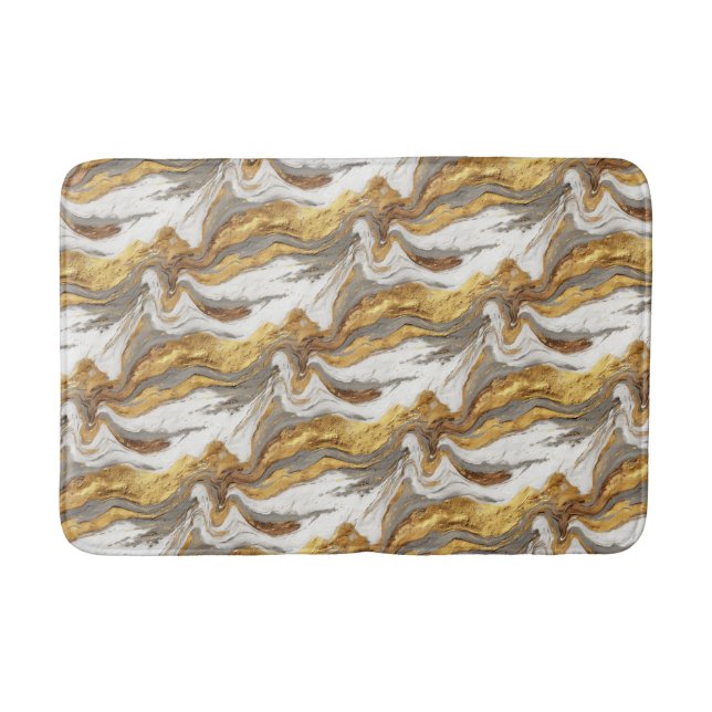 Alfombrilla De Baño Abstract Gray Marble Texture with Flowing Gold (Anverso)