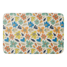 Alfombrilla De Baño Abstract Hand-Drawn Boho Floral Pattern