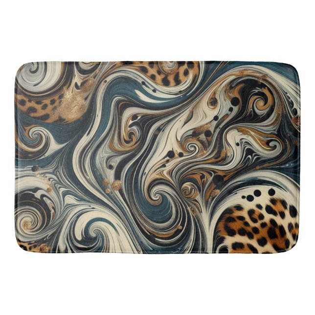 Alfombrilla De Baño Abstract Leopard Print Swirl (Anverso)