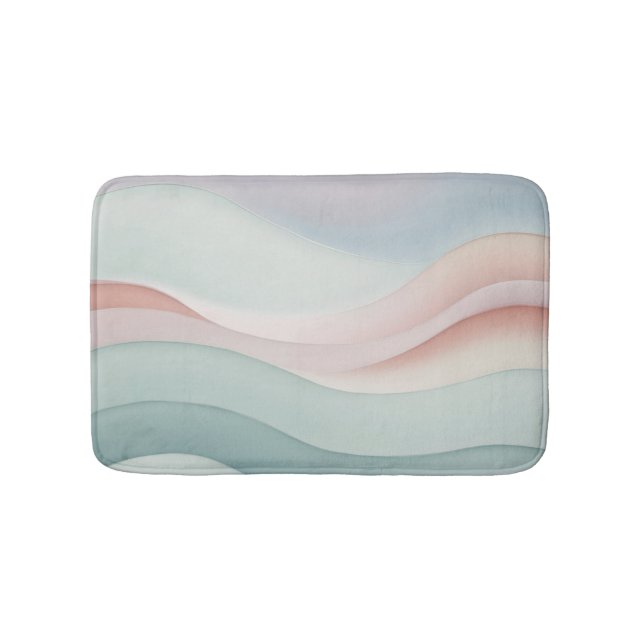 Alfombrilla De Baño Abstract Ocean Waves Pastel colors (Anverso)