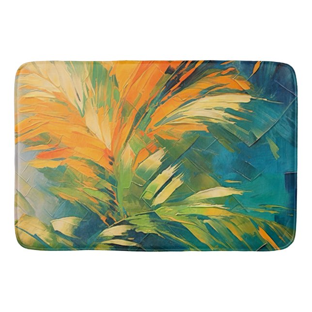Alfombrilla De Baño Abstract Palm Burst – Tropical Energy in Motion (Anverso)