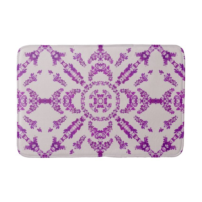Alfombrilla De Baño Abstract Purple Orchid Flower Design Pattern Art (Anverso)