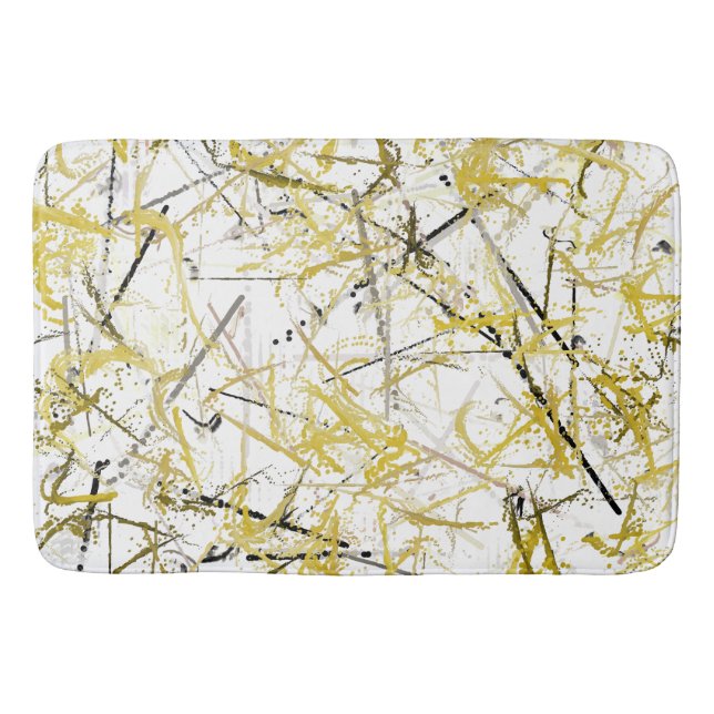 Alfombrilla De Baño Abstract Scribbles - Mustard and Brown (Anverso)