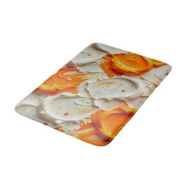 Alfombrilla De Baño Abstract Swirling Teal and Orange Glossy Fluid Spl
