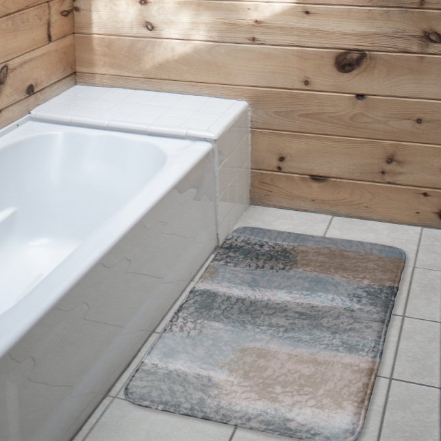 Alfombrilla De Baño Abstracto Hues blandos Acero Beige Gris Azul y Mar (Subido por el creador)