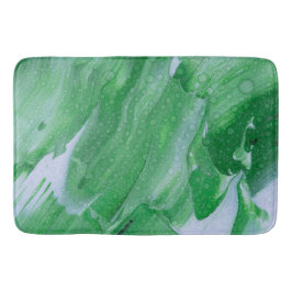 Alfombrilla De Baño Abstracto verde acrílico con barba de agua