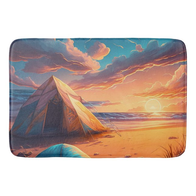 Alfombrilla De Baño Acampar al amanecer (Anverso)