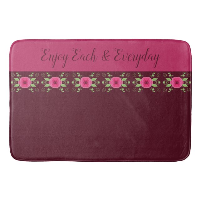 Alfombrilla De Baño Acento de diseño floral de bonito (Anverso)