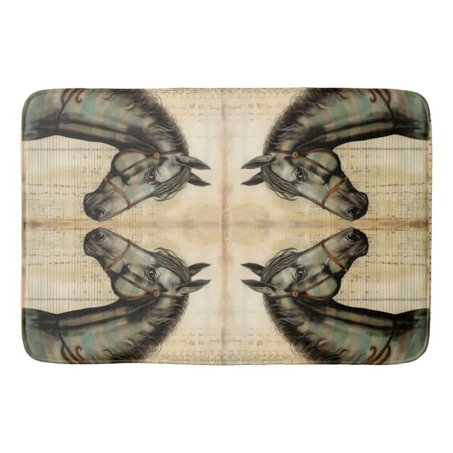 Alfombrilla De Baño Acentos garabateados del equino armónico (Anverso)