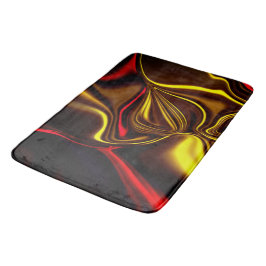 Alfombrilla De Baño Acos de seda en rojo y oro con partes oscuras
