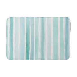 Alfombrilla De Baño Acuarela Aqua Patrón de Franja Vertical Costera 