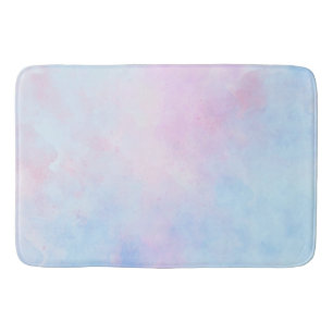 Alfombrilla De Baño Acuarela de ensueño azul turquesa rosa