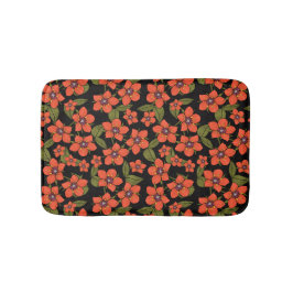 Alfombrilla De Baño Acuarela de rojo verde púrpura Scarlet Pimpernel